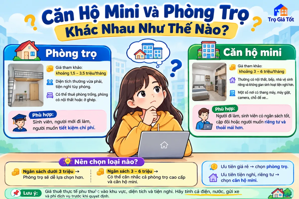 Căn Hộ Mini Và Phòng Trọ Khác Nhau Như Thế Nào?