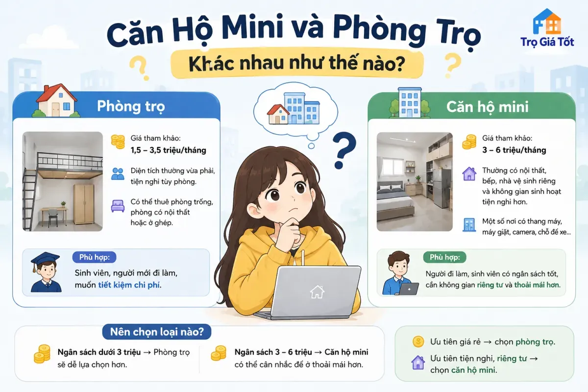 Căn Hộ Mini Và Phòng Trọ Khác Nhau Như Thế Nào?